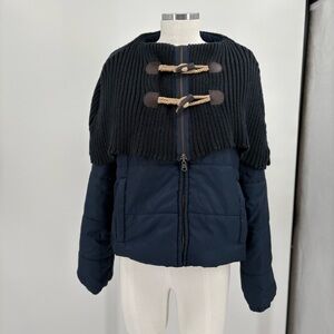 Anthro Daughters of the Liberation Navy Puffer Jacket Size L